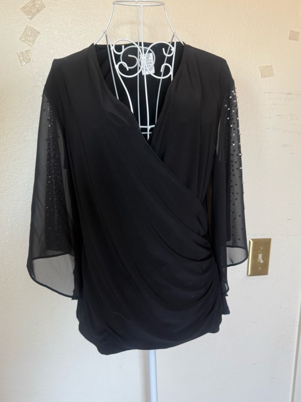 MSK Black Women's Top with Branded Neck Label - Picture 2 of 7